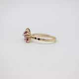 Une - Bespoke - Twin Ring with Bi-Colour Tourmaline and Pink Sapphire