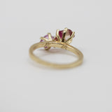 Une - Bespoke - Twin Ring with Bi-Colour Tourmaline and Pink Sapphire