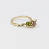 Une - Bespoke - Triad Ring with Watermelon Tourmaline