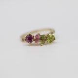 Une - Bespoke - Triad Ring with Watermelon Tourmaline