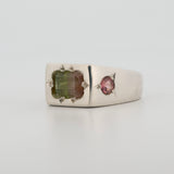 Une. - Bespoke - Signet #1 with Watermelon Tourmaline, Peridot and Pink Tourmaline