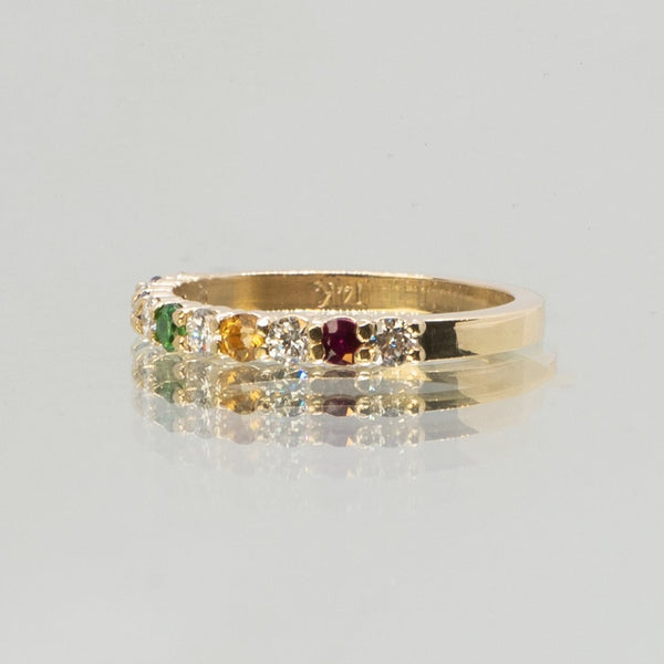 Une Bespoke - 14ct Yellow Gold Rainbow Infinity Band