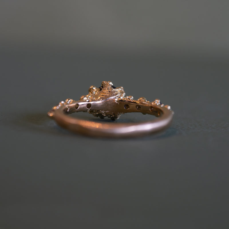 Eloise Falkiner - Ocean's Treasure Sapphire and Salt and Pepper Diamond Ring