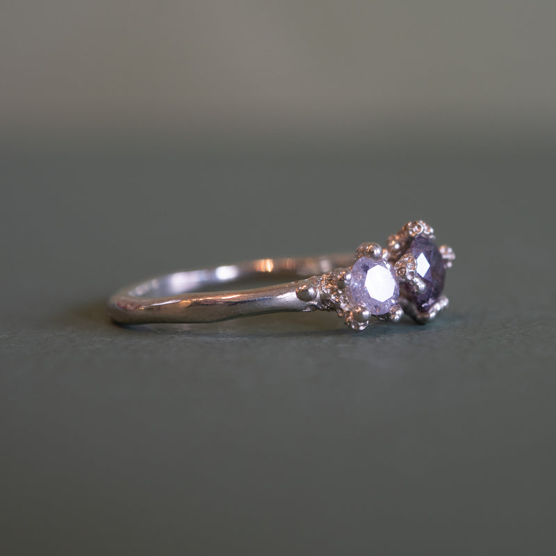 Eloise Falkiner - White Gold Salt and Pepper Diamond Rockpool Ring