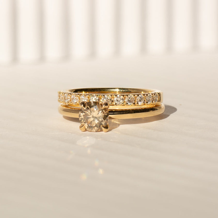 Benjamin Rose Bespoke Champagne Diamond Solitaire Ring – Comune