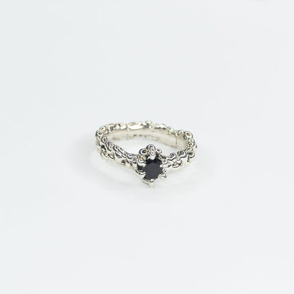 Serpent Rouge - Small Dark Blue Sapphire Bubble Ring