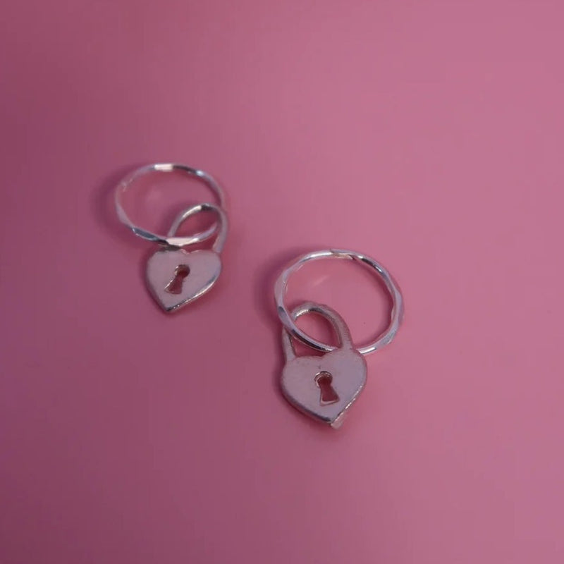 SGS Jewellery - Love Lock Hoops