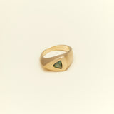 Jacqueline Nguyen Jewellery - Trilliant Signet - 9ct Yellow Gold with Aus Parti Sapphire