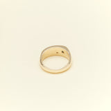 Jacqueline Ngyuen Jewellery - Sloped Wide Band Signum - 9ct Yellow Gold with Parti Sapphire & Diamond