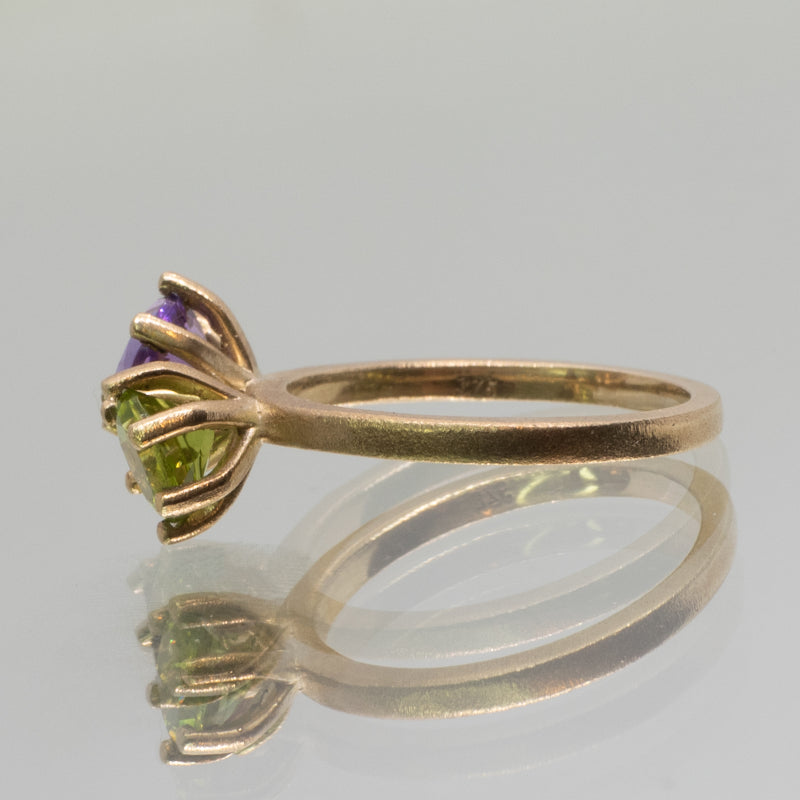 une - Amethyst and Peridot Twin Ring