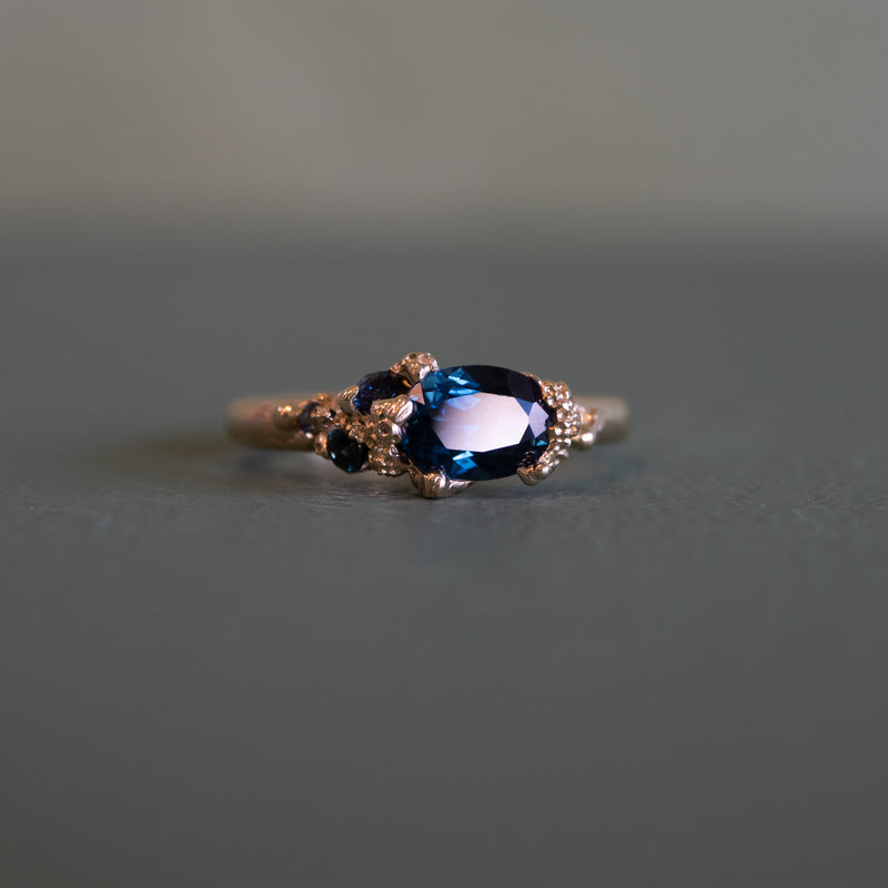 Eloise Falkiner - Rockpool Ring with Blue Sapphires in 14ct Gold