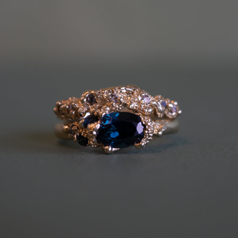 Eloise Falkiner - Rockpool Ring with Blue Sapphires in 14ct Gold