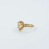 Serpent Rouge - Gold Citrine Spike Ring
