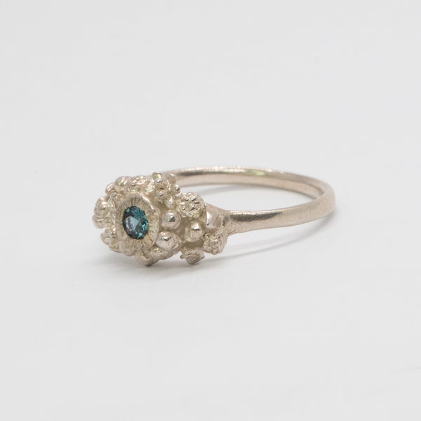 Manuela Igreja - Sterling Silver Posy Ring with Blue Australian Sapphire